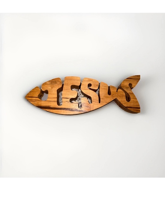 Source Unknown Other - Wooden 'Jesus' Fish Wall Decor - Brown